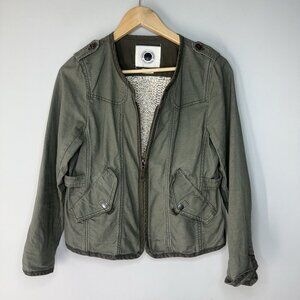 Daughters Of The Liberation Jacket Army Military Green Knit Back Boho Size 0